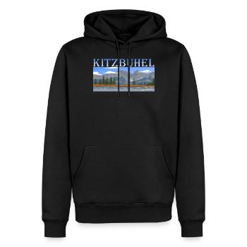 Kitzbühel - Sweat à capuche Premium bio Homme - noir - Devant - Nico (187cm)