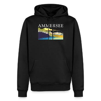 Ammersee - Sweat à capuche Premium bio Homme - noir - Devant - Nico (187cm)