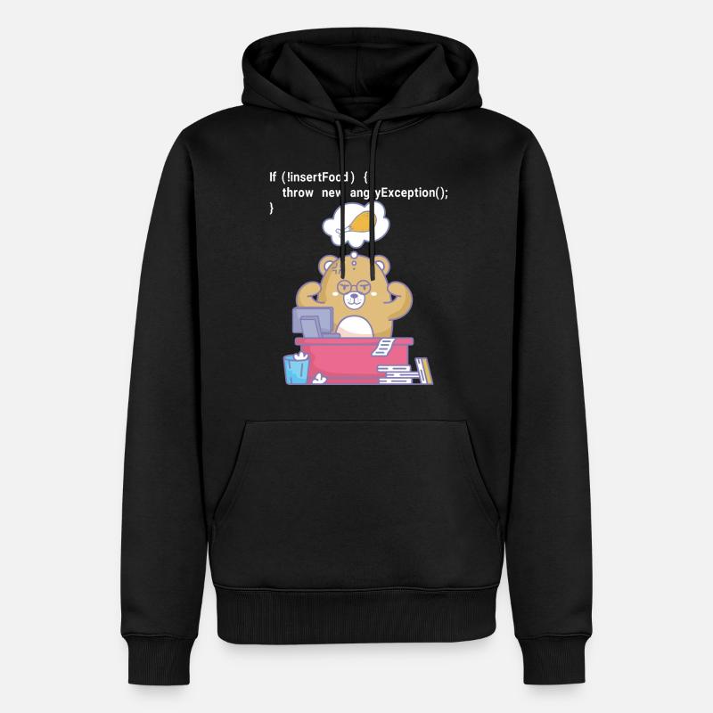 Hungrig programmieren - Männer Premium Bio Hoodie - Schwarz
