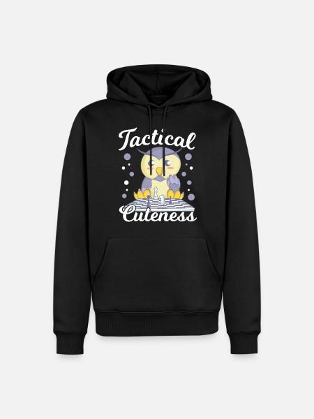 Schachmatt Barred Owl Schach Dame, Schach - Herre Premium økologisk hoodie - sort