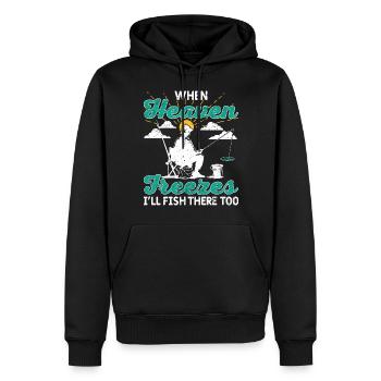 Fun fishing is looking for - Men’s Premium Organic Hoodie - black - Front - Nico (187cm)