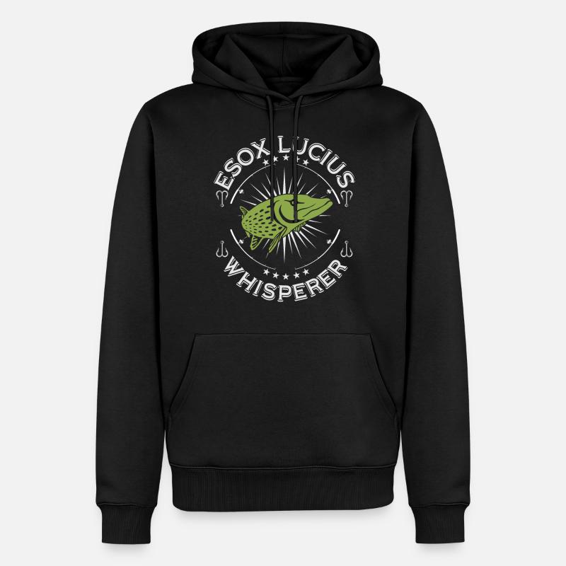 Esox Lucius Pêche - Sweat à capuche Premium bio Homme - noir