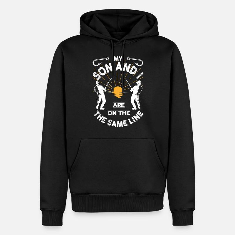 Fils pêcheur - Sweat à capuche Premium bio Homme - noir