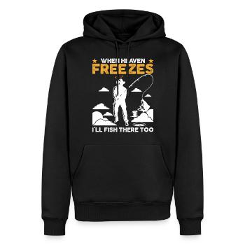 Funny fishing sky - Men’s Premium Organic Hoodie - black - Front - Nico (187cm)