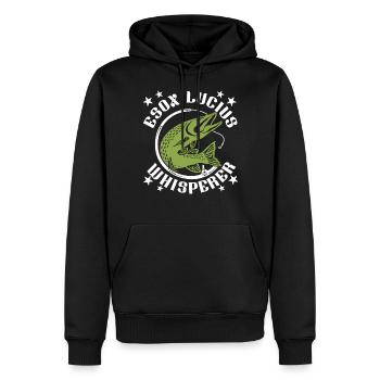 Pêche au brochet - Sweat à capuche Premium bio Homme - noir - Devant - Nico (187cm)