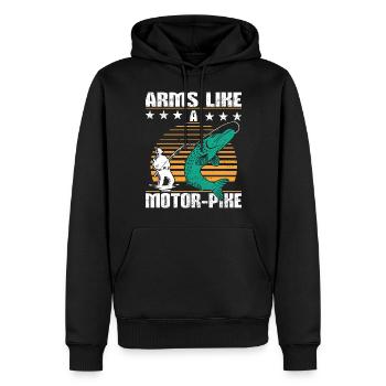 Lustiges Fischerei Wortspiel - Männer Premium Bio Hoodie - Schwarz - Vorne - Nico (187cm)