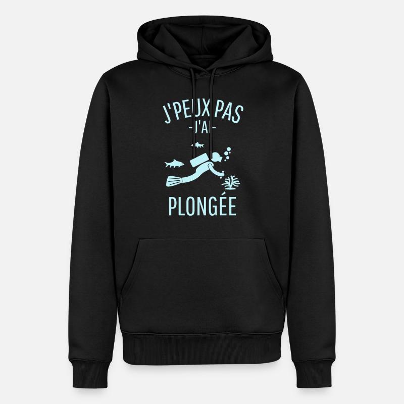 Humour plongée Plongeur - Sweat à capuche Premium bio Homme - noir
