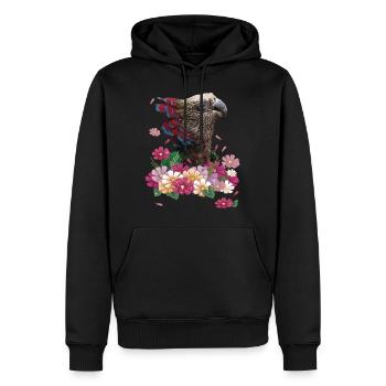 Der Cacique-Papagei - Männer Premium Bio Hoodie - Schwarz - Vorne - Nico (187cm)