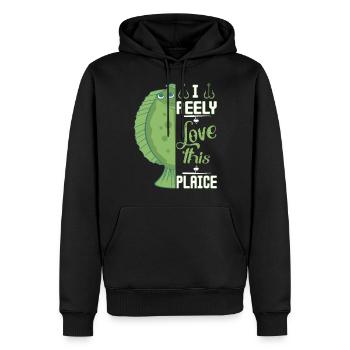 Scholle Fisch - Männer Premium Bio Hoodie - Schwarz - Vorne - Nico (187cm)