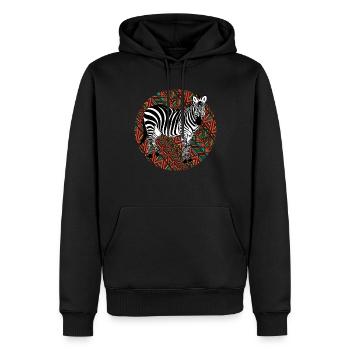 Tshirt zèbre en Afrique Horse Safari - Sweat à capuche Premium bio Homme - noir - Devant - Nico (187cm)