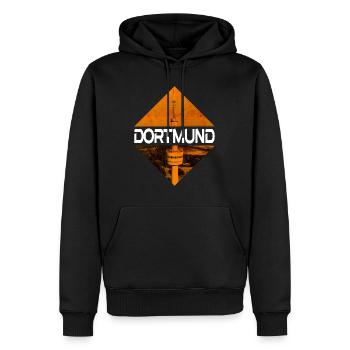 Dortmund Allemagne Ville Skyline Accueil Amour - Sweat à capuche Premium bio Homme - noir - Devant - Nico (187cm)