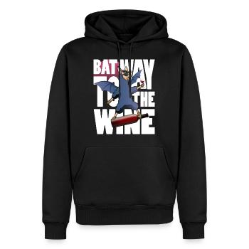 Halloween Alpaka Fledermaus Weinflasche - Männer Premium Bio Hoodie - Schwarz - Vorne - Nico (187cm)