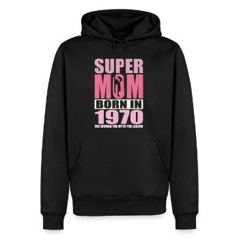 Mama Geburtstag 1970 | Super Mom - Männer Premium Bio Hoodie - Schwarz - Vorne - Nico (187cm)