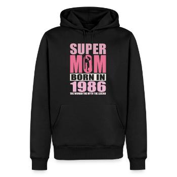 Mama Geburtstag 1986 | Super Mom - Männer Premium Bio Hoodie - Schwarz - Vorne - Nico (187cm)