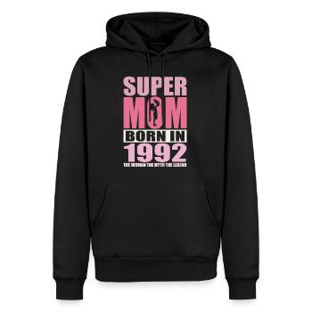 Mama Geburtstag 1992 | Super Mom - Männer Premium Bio Hoodie - Schwarz - Vorne - Nico (187cm)