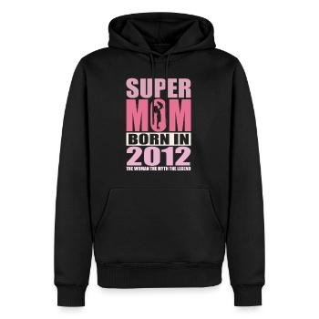 Mama Geburtstag 2012 | Super Mom - Männer Premium Bio Hoodie - Schwarz - Vorne - Nico (187cm)