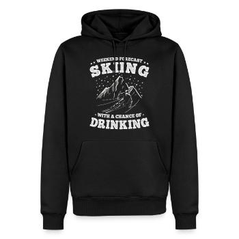 Wochenendprognose Skifahren und Trinken Lustige Ski - Männer Premium Bio Hoodie - Schwarz - Vorne - Nico (187cm)