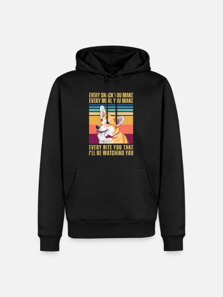 WATCHING CORGI - Men’s Premium Organic Hoodie - black
