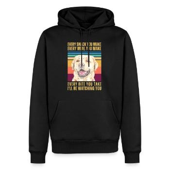 BEOBACHTEN VON RETRIEVER - Männer Premium Bio Hoodie - Schwarz - Vorne - Nico (187cm)