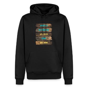 Arrêtez de prendre les cons pour des gens. - Sweat à capuche Premium bio Homme - noir - Devant - Nico (187cm)