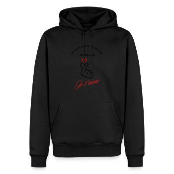 Un petit geste pour dire un grand je t'aime. - Sweat à capuche Premium bio Homme - noir - Devant - Nico (187cm)