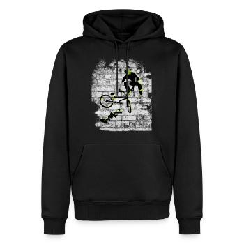 BMX Fahrrad - Männer Premium Bio Hoodie - Schwarz - Vorne - Nico (187cm)