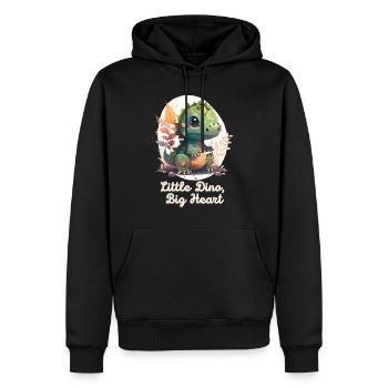 Petit Dino Grand Cœur - Sweat à capuche Premium bio Homme - noir - Devant - Nico (187cm)