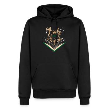 Les livres sont magiques - Sweat à capuche Premium bio Homme - noir - Devant - Nico (187cm)