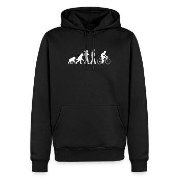 Evolution of cycling - Men’s Premium Organic Hoodie - black - Front - Nico (187cm)