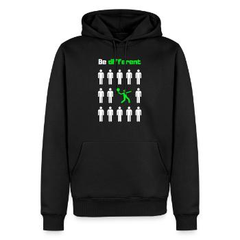 Sei anders, paddele - Männer Premium Bio Hoodie - Schwarz - Vorne - Nico (187cm)
