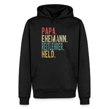 Reitlehrer Papa Ehemann Held - Männer Premium Bio Hoodie - Schwarz - Vorne - Nico (187cm)