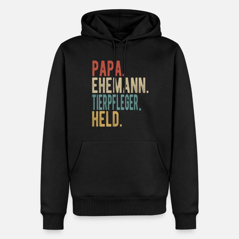 Tierpfleger Papa Ehemann Held - Männer Premium Bio Hoodie - Schwarz