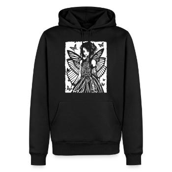 Fairycore Aesthetics Skeleton Fairy Goth Gothic G - Men’s Premium Organic Hoodie - black - Front - Nico (187cm)