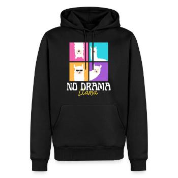 No drama llama - Männer Premium Bio Hoodie - Schwarz - Vorne - Nico (187cm)