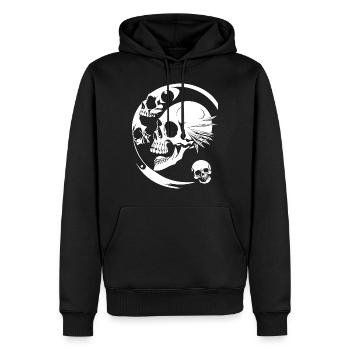 Horreur Crâne Crâne Art Crâne Gothique Heavy Metal - Sweat à capuche Premium bio Homme - noir - Devant - Nico (187cm)