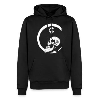 Horreur Crâne Crâne Art Crâne Gothique Heavy Metal - Sweat à capuche Premium bio Homme - noir - Devant - Nico (187cm)