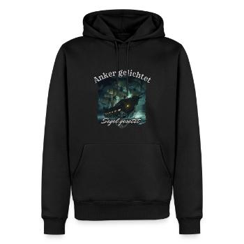 Anker gelichtet - Segel gesetzt - Männer Premium Bio Hoodie - Schwarz - Vorne - Nico (187cm)