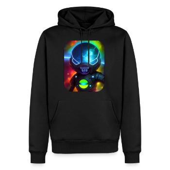 Weltraum Astronaut - Männer Premium Bio Hoodie - Schwarz - Vorne - Nico (187cm)