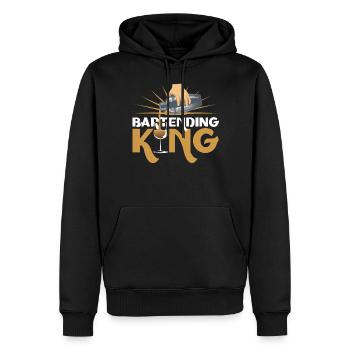Roi du barman - Sweat à capuche Premium bio Homme - noir - Devant - Nico (187cm)
