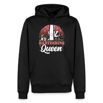 Reine du barman - Sweat à capuche Premium bio Homme - noir - Devant - Nico (187cm)