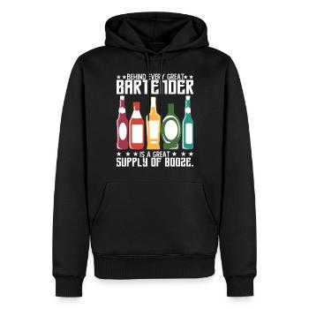 Boose (Boose) - Sweat à capuche Premium bio Homme - noir - Devant - Nico (187cm)