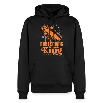 Roi du barman - Sweat à capuche Premium bio Homme - noir - Devant - Nico (187cm)