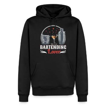 Amateur de barman - Sweat à capuche Premium bio Homme - noir - Devant - Nico (187cm)
