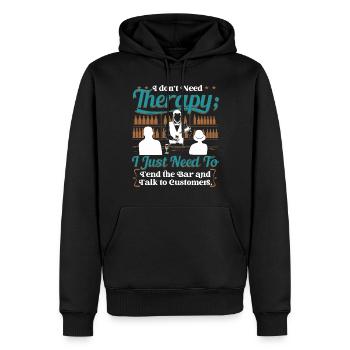 Barmen - Sweat à capuche Premium bio Homme - noir - Devant - Nico (187cm)