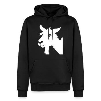 Funny Llama Silhouette Cheeky Fun Llamas - Men’s Premium Organic Hoodie - black - Front - Nico (187cm)