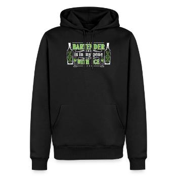 Gène du barman - Sweat à capuche Premium bio Homme - noir - Devant - Nico (187cm)