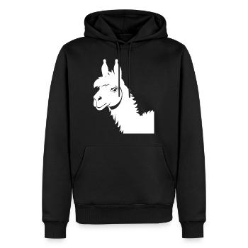 Lustige Lama-Silhouette Freche Spaß-Lamas - Männer Premium Bio Hoodie - Schwarz - Vorne - Nico (187cm)