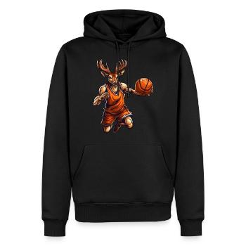 Basketball player Hirsch - Men’s Premium Organic Hoodie - black - Front - Nico (187cm)