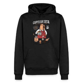 Capybara Barista - Men’s Premium Organic Hoodie - black - Front - Nico (187cm)