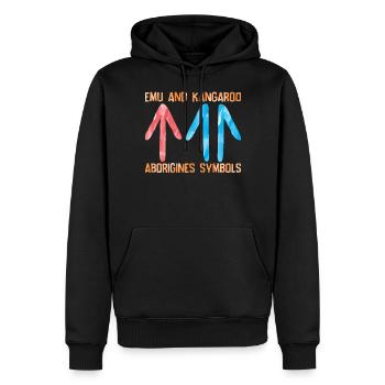 Emu Kangaroo Aborigines - Männer Premium Bio Hoodie - Schwarz - Vorne - Nico (187cm)